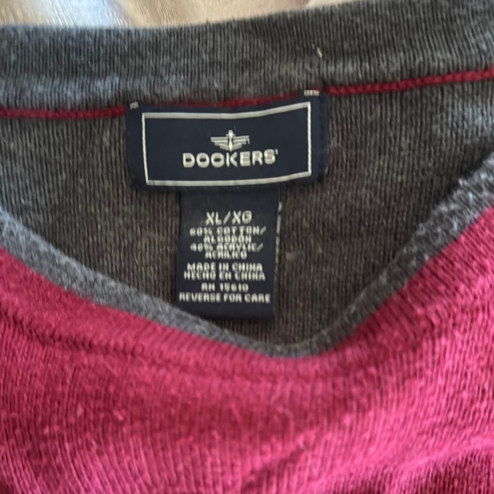 Dockers Charcoal and Magenta Knit Top